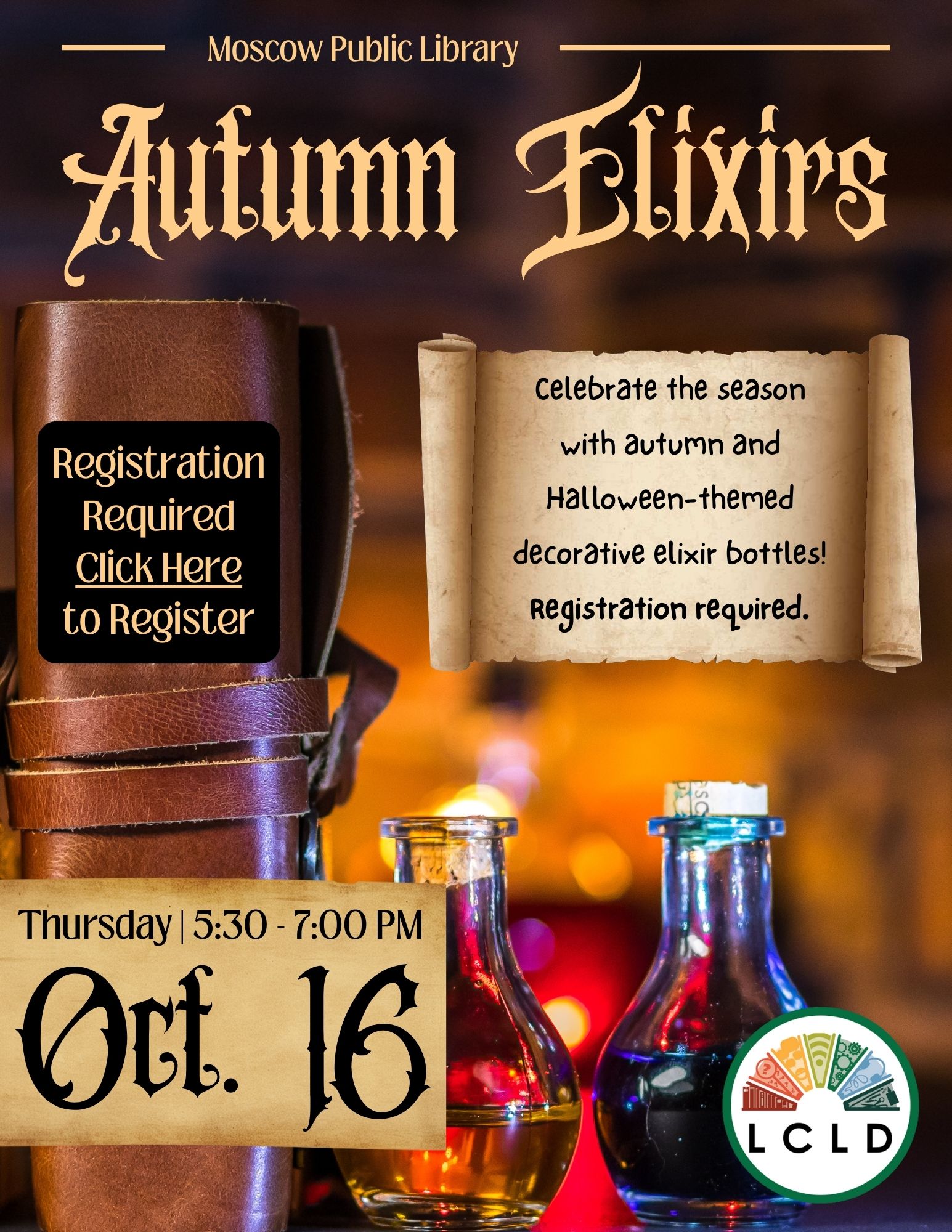 Autumn Elixirs at the Moscow Public Library Thursday, October 16 at 5:30 PM Click this image to register