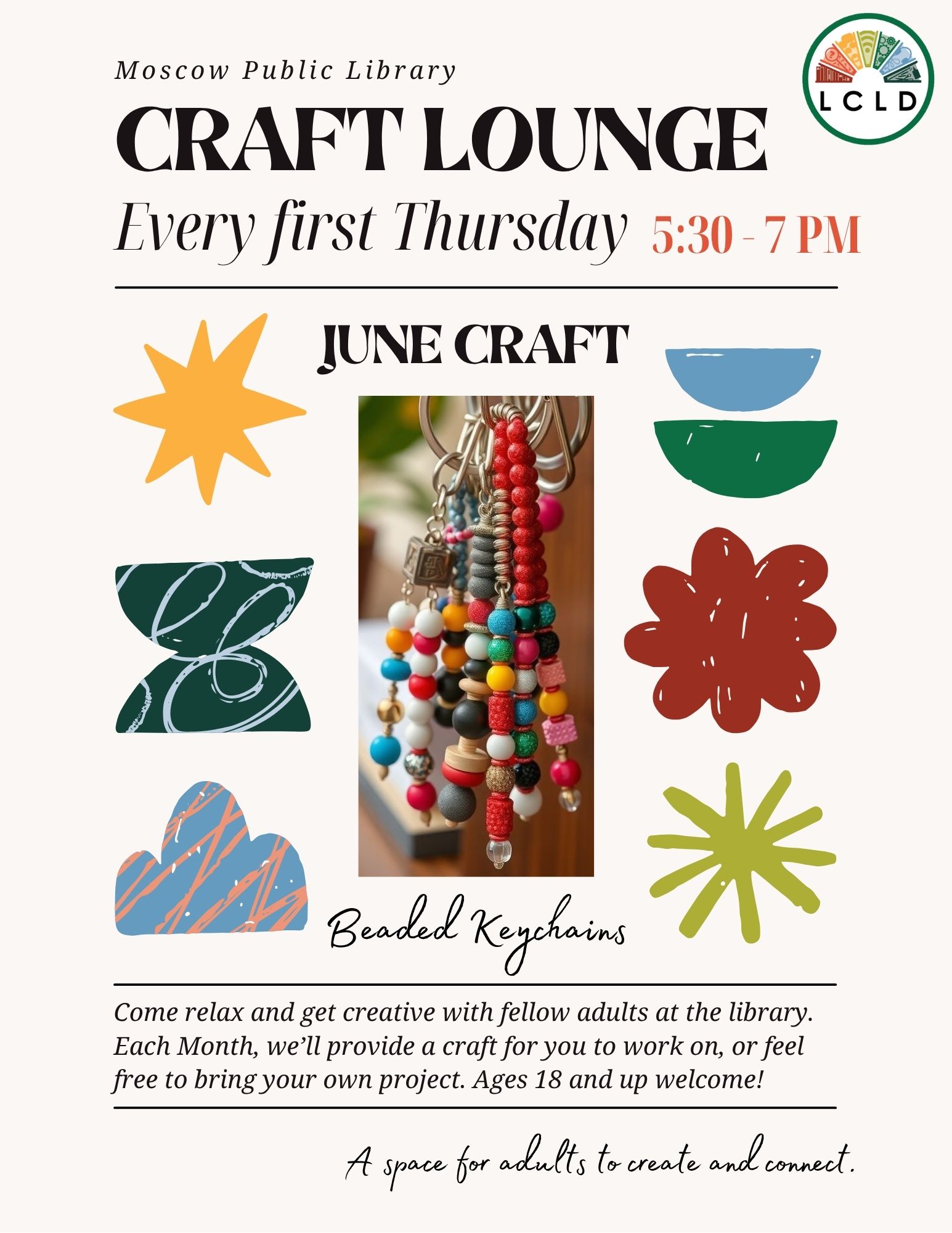Craft Lounge Every first thursday from 5:30 to 7 PM Next meeting June 5