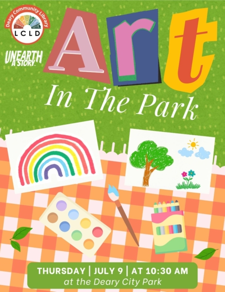 Deary Art in the Park July Flyer