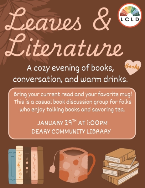 Deary Leaves and Literature on January 29 at 1 PM