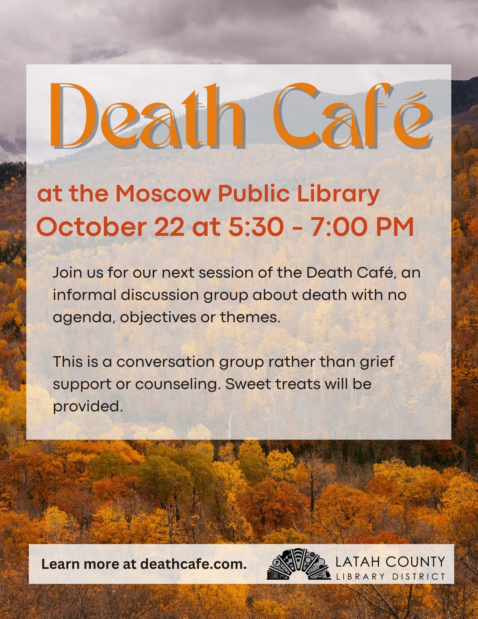 Death Cafe at the Moscow Public Library October 22 at 5:30 PM