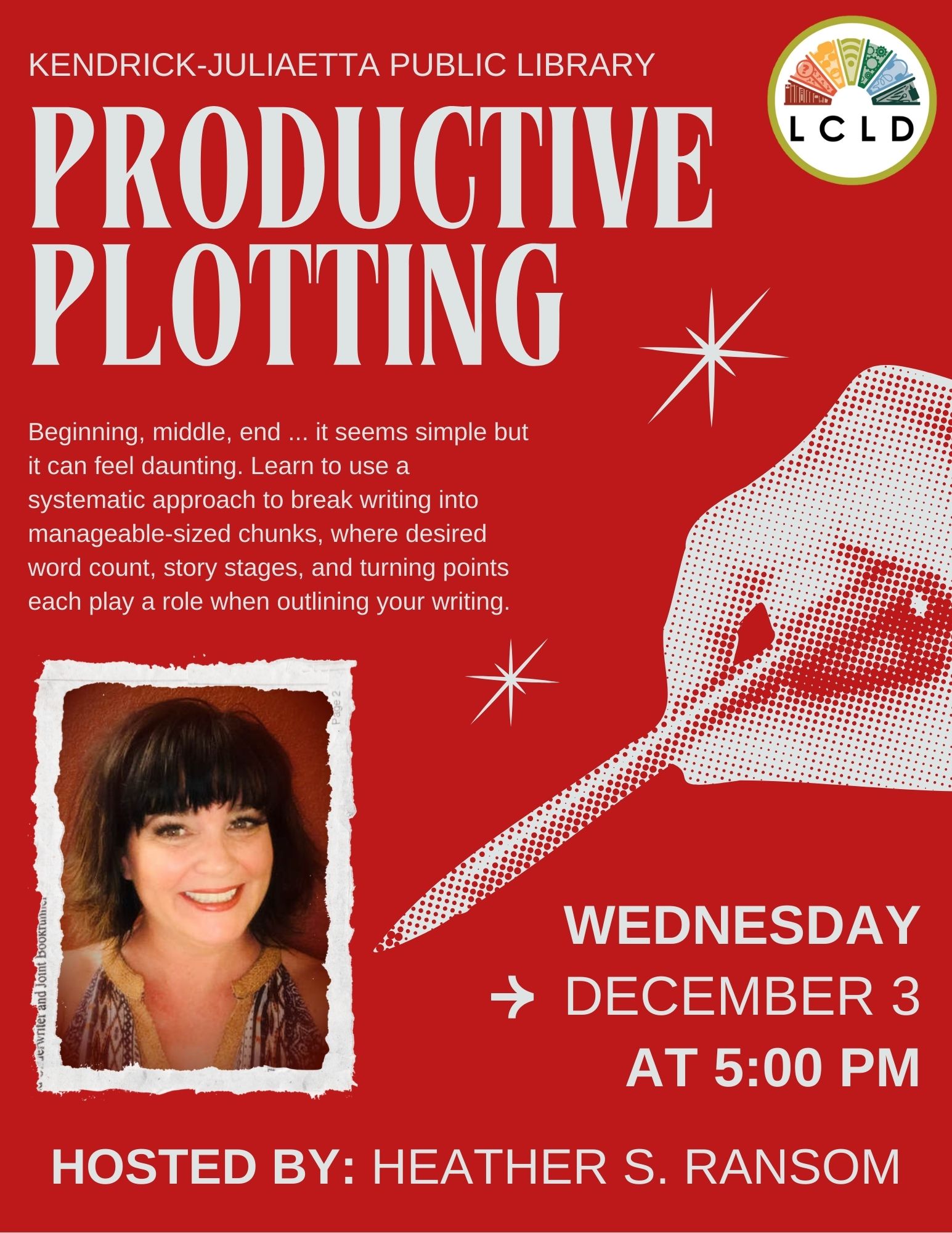 Kendrick Productive Plotting Wednesday, December 3, at 5:00 PM