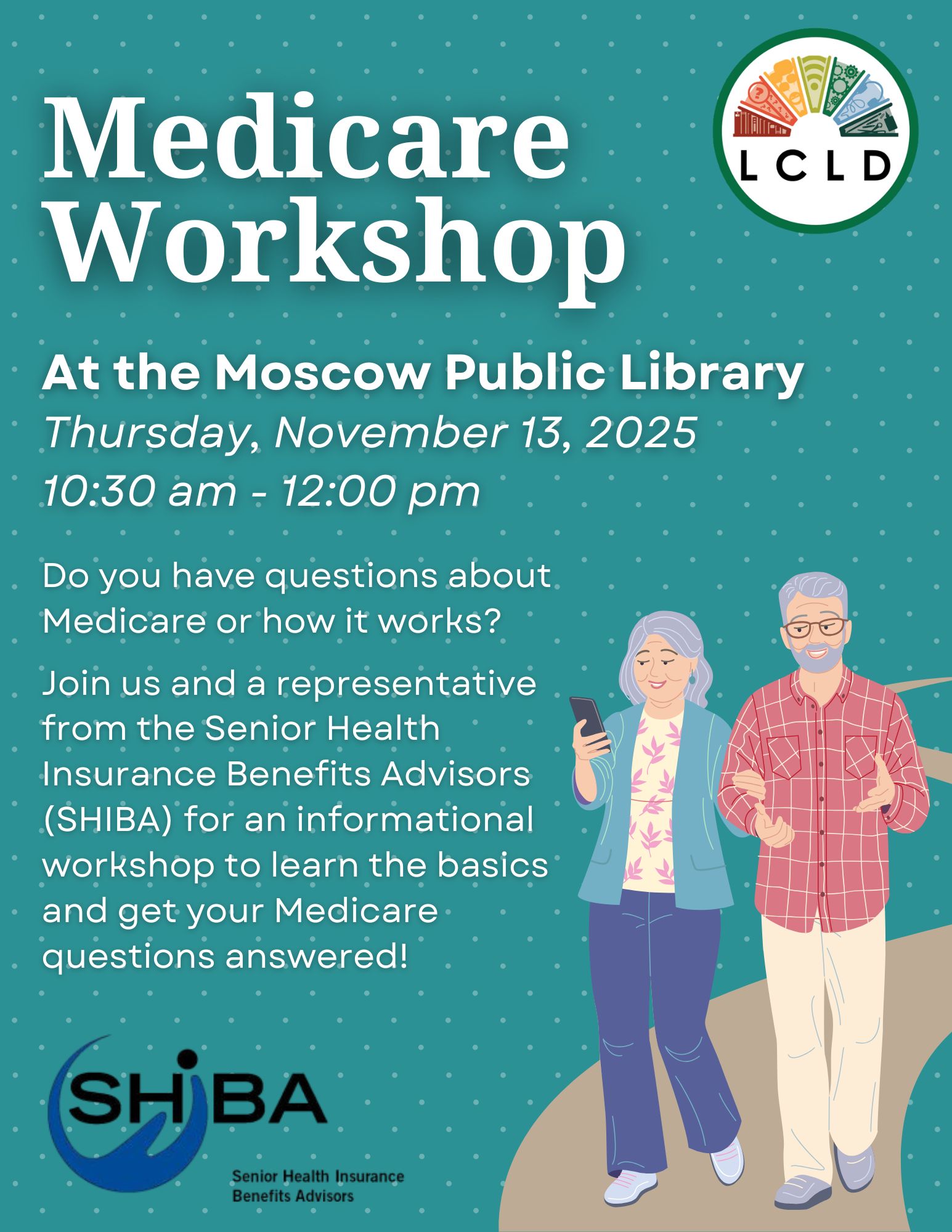 Medicare Workshop at the Moscow Public Library November 13, at 10:30 am