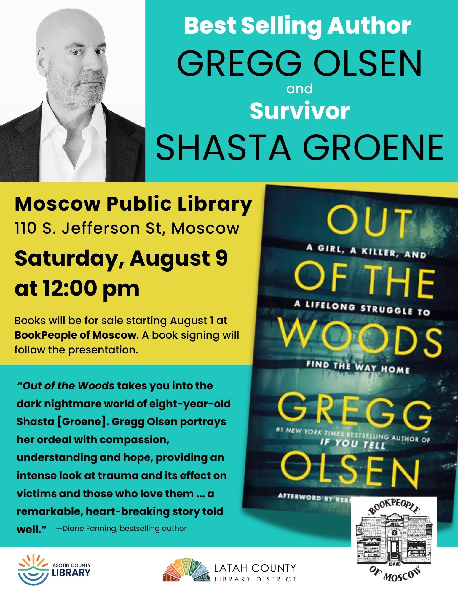 Out of the Woods Book Presentation at the Moscow Public Library on Saturday August 9 at noon