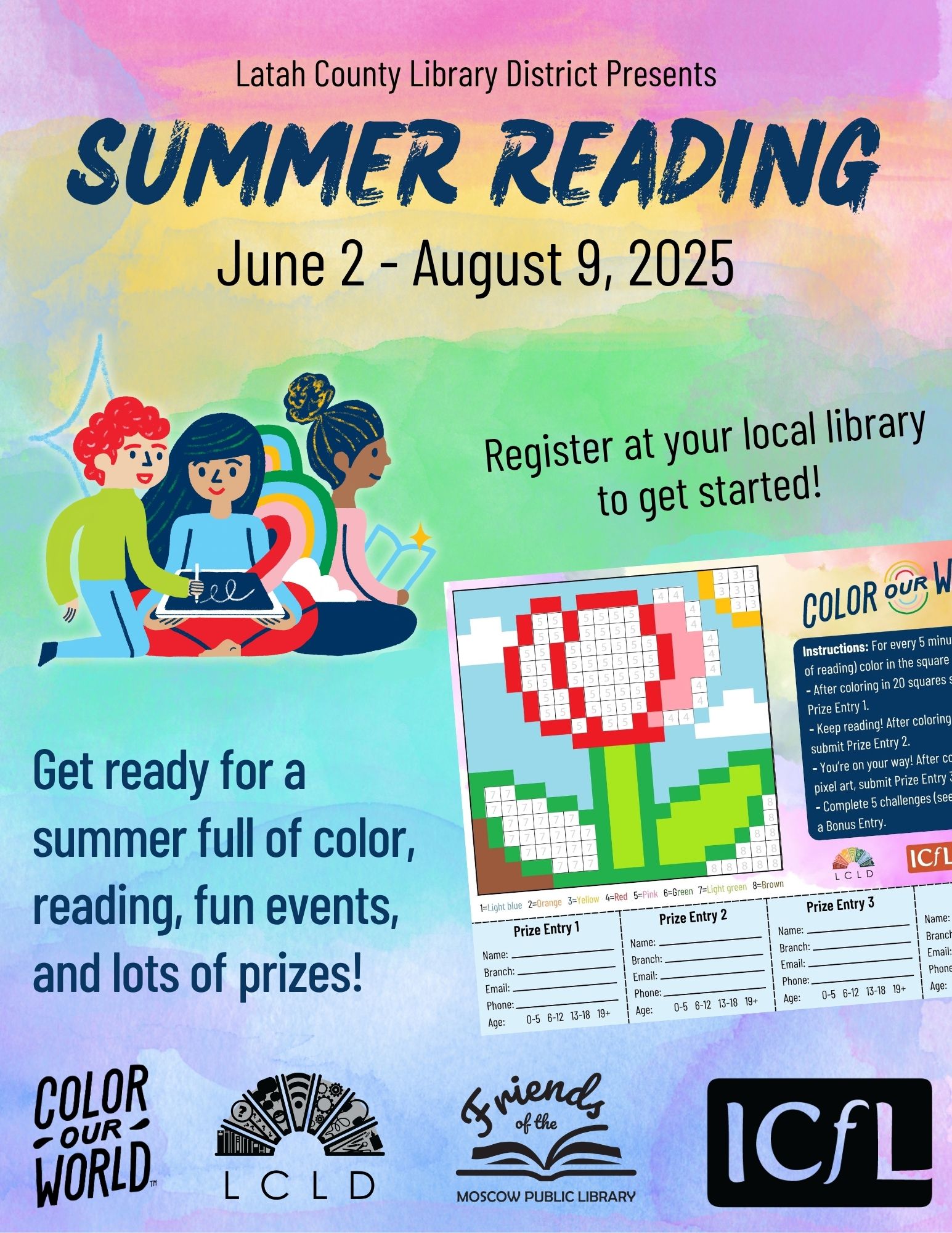 SRP 2025  June 2 through August 9 Register at your local library