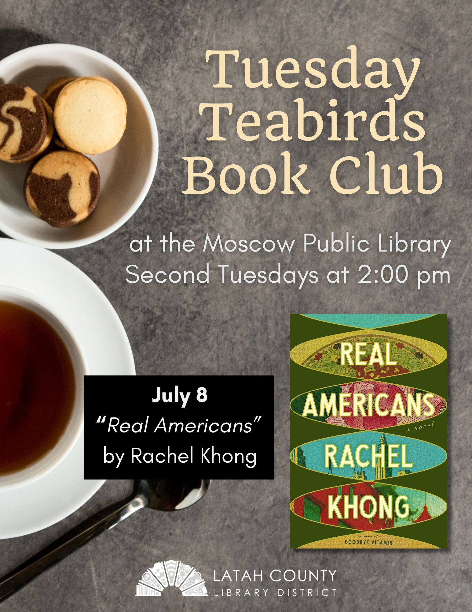 Tuesday Teabirds Book Club at the Moscow Public Library on July 8 at 2 PM