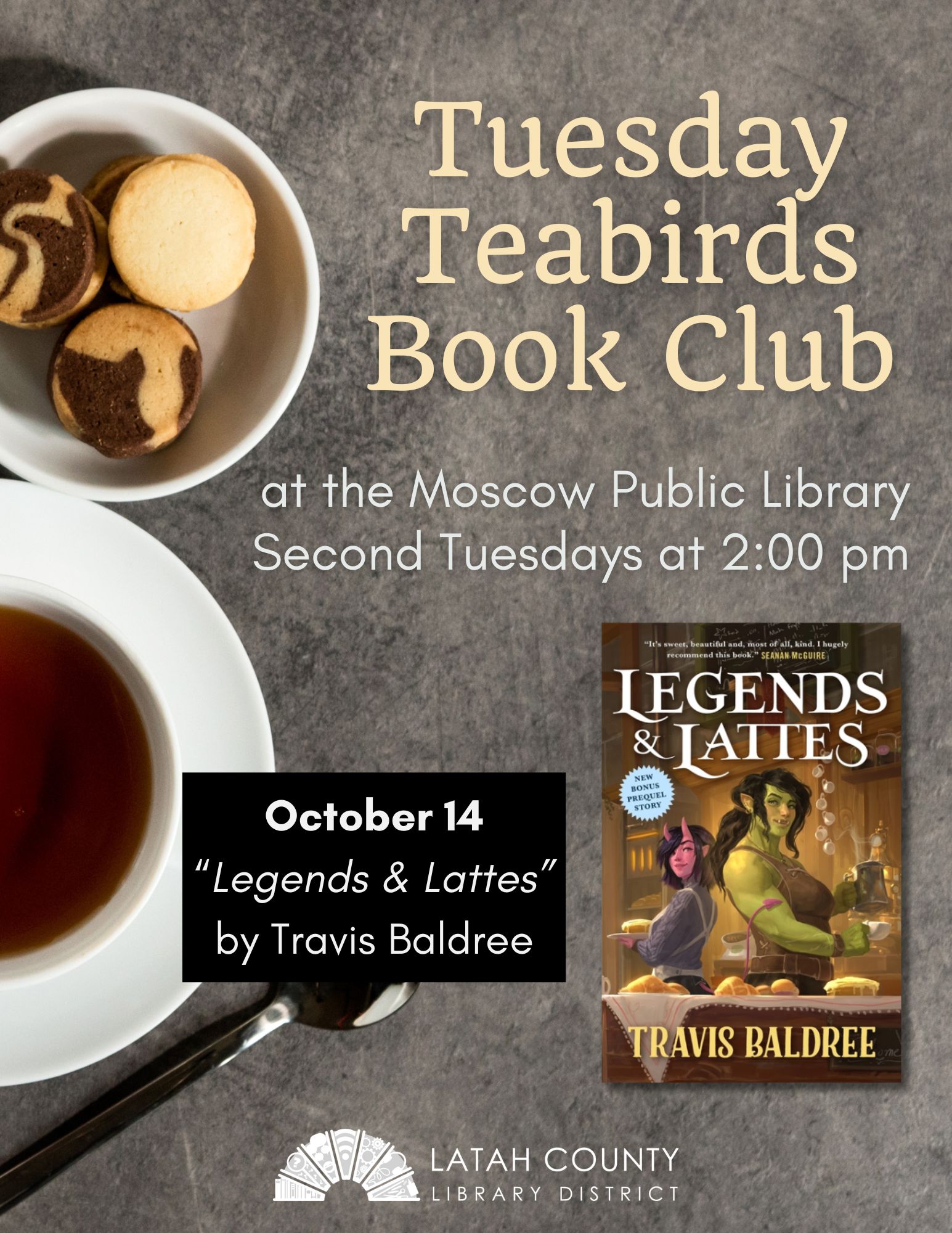 Tuesday Teabirds Book Club at the Moscow Public Library on October 14 at 2 PM