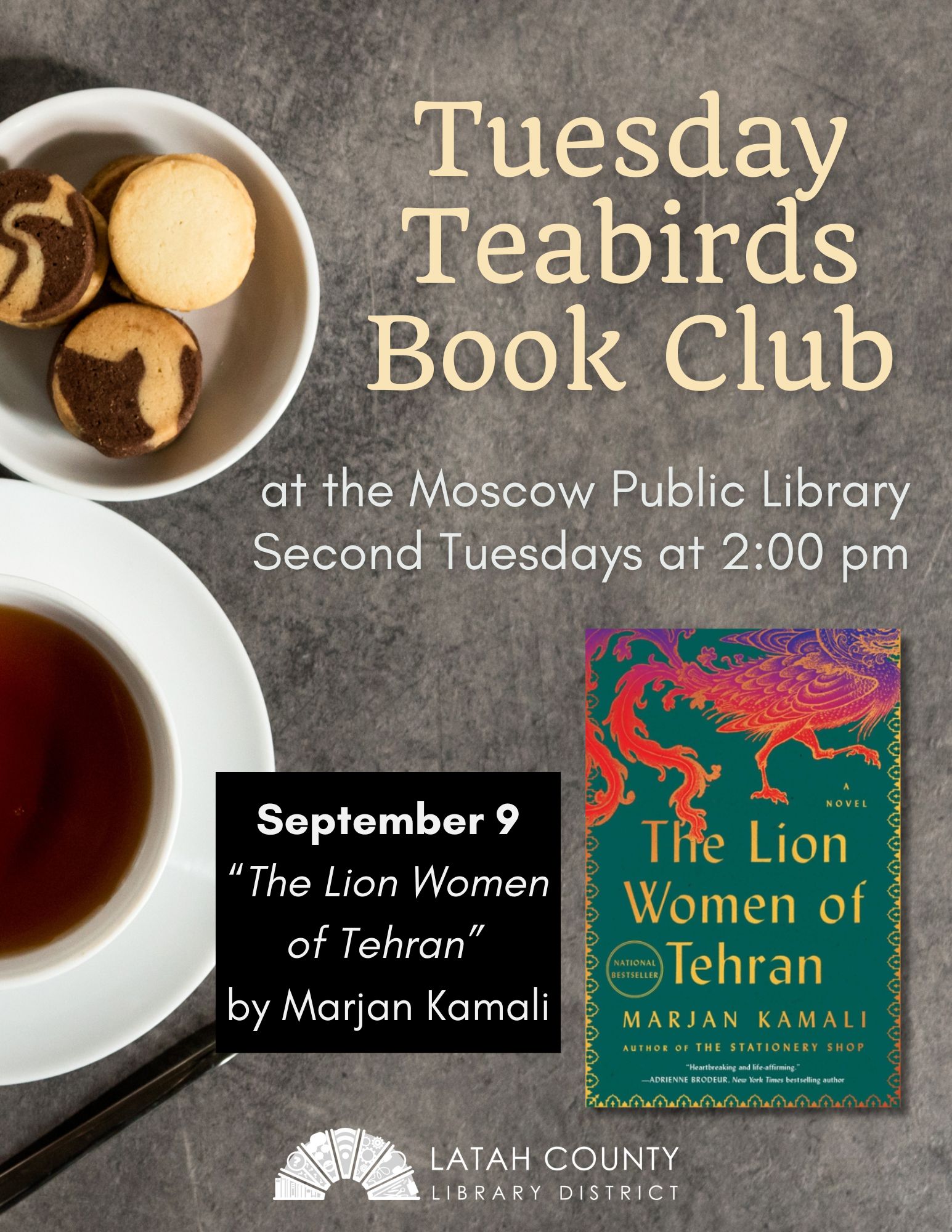 Tuesday Teabirds Book Club at the Moscow Public Library on September 9 at 2 PM