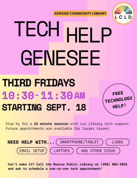 Tech Help Genesee Third Fridays at 10:30 AM
