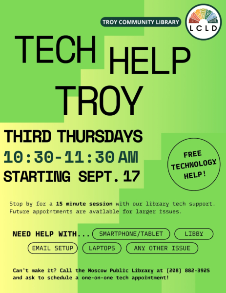 Tech Help Troy Third Thursdays at 10:30 AM