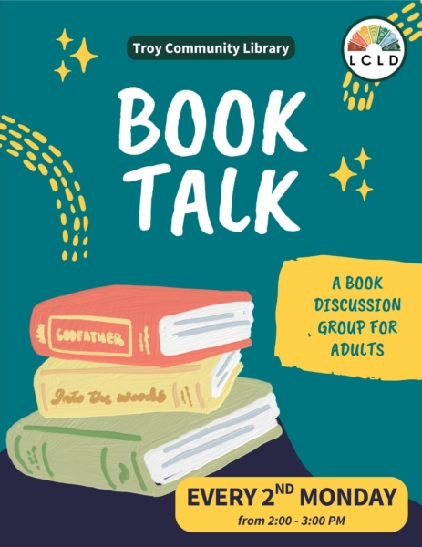 Troy Book Talk Flyer