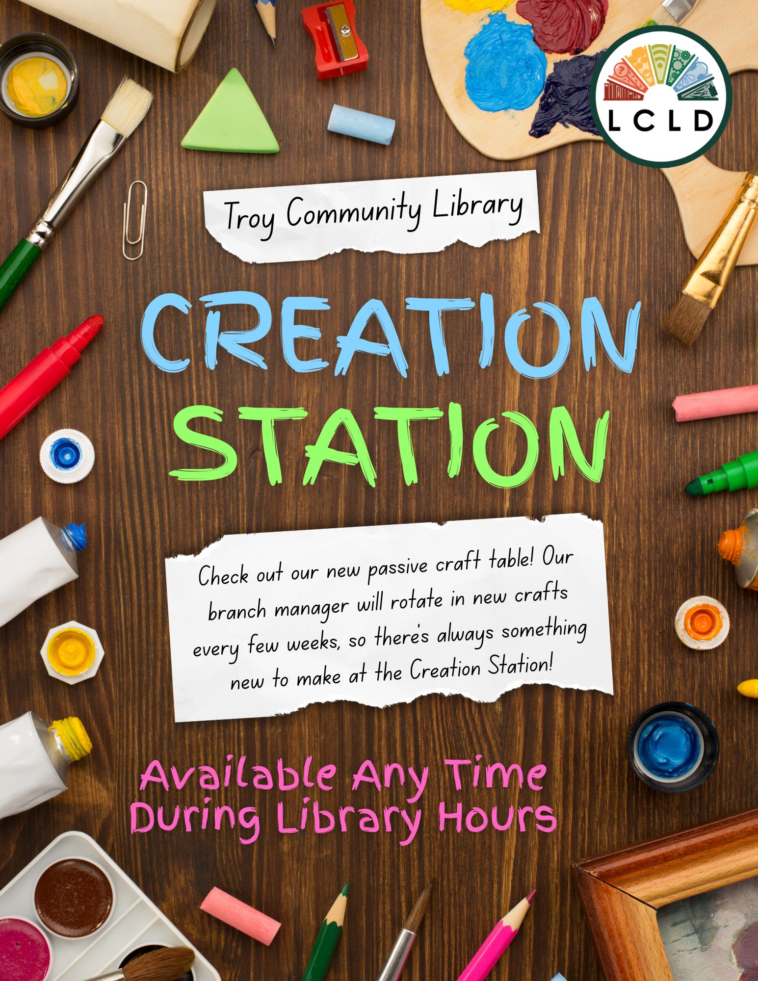 Troy Creation Station Flyer