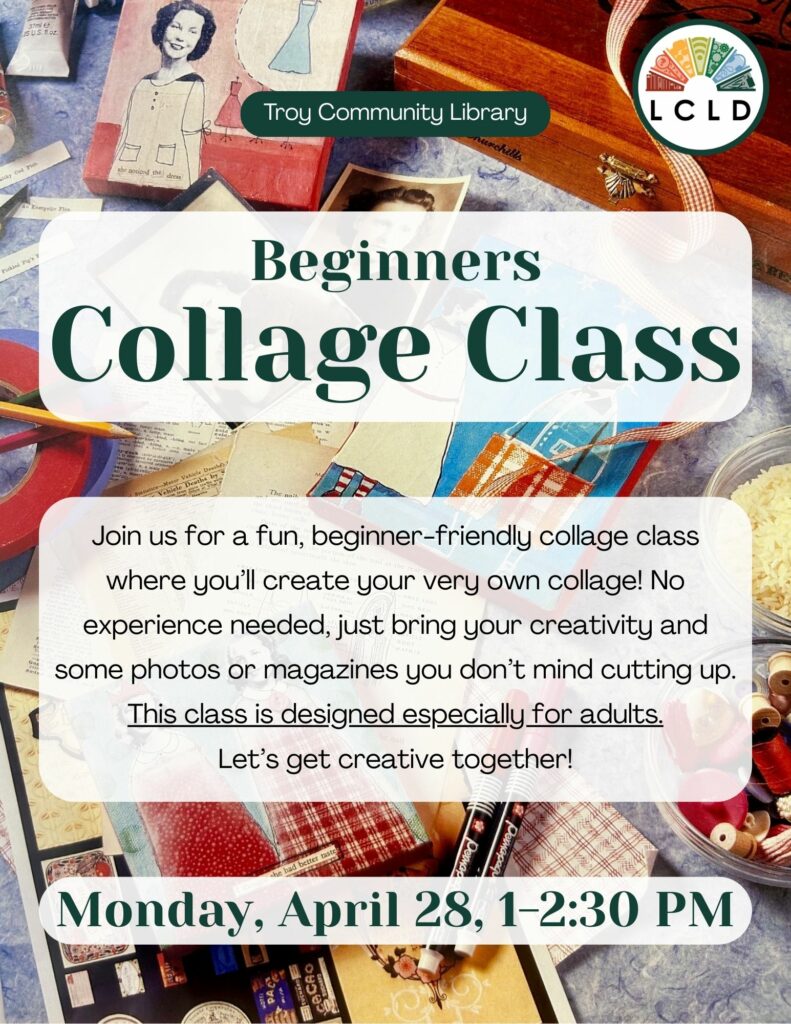 Troy Beginners Collage Class Flyer
