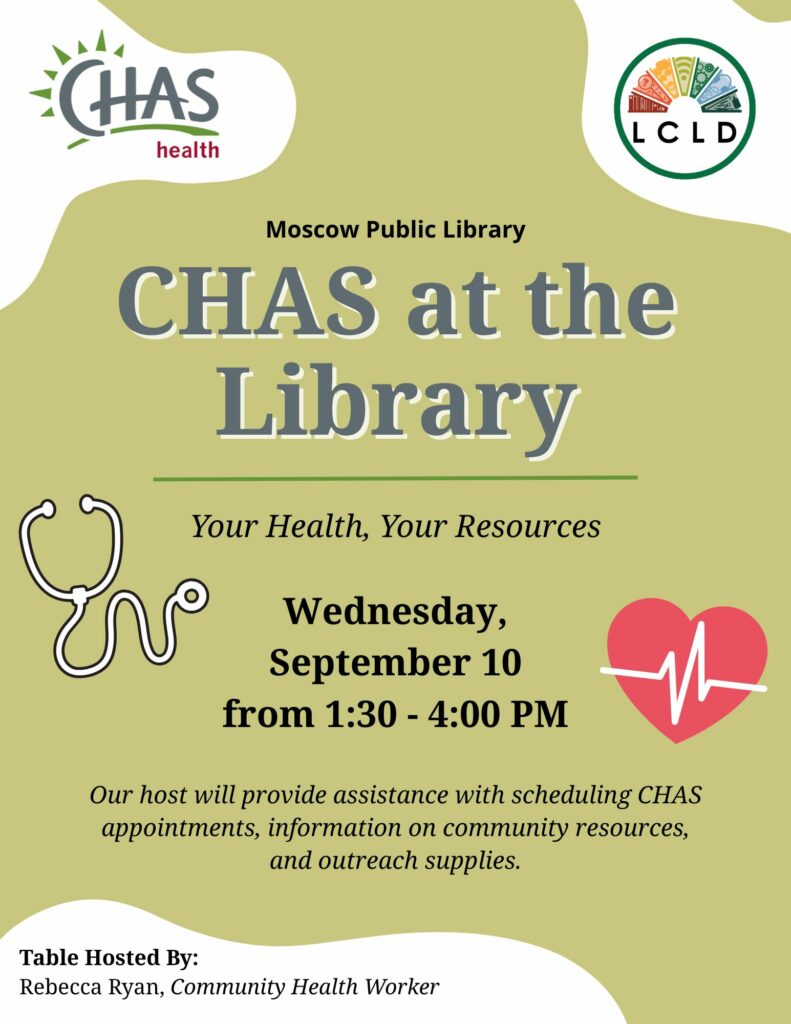 CHAS at the Library September Flyer