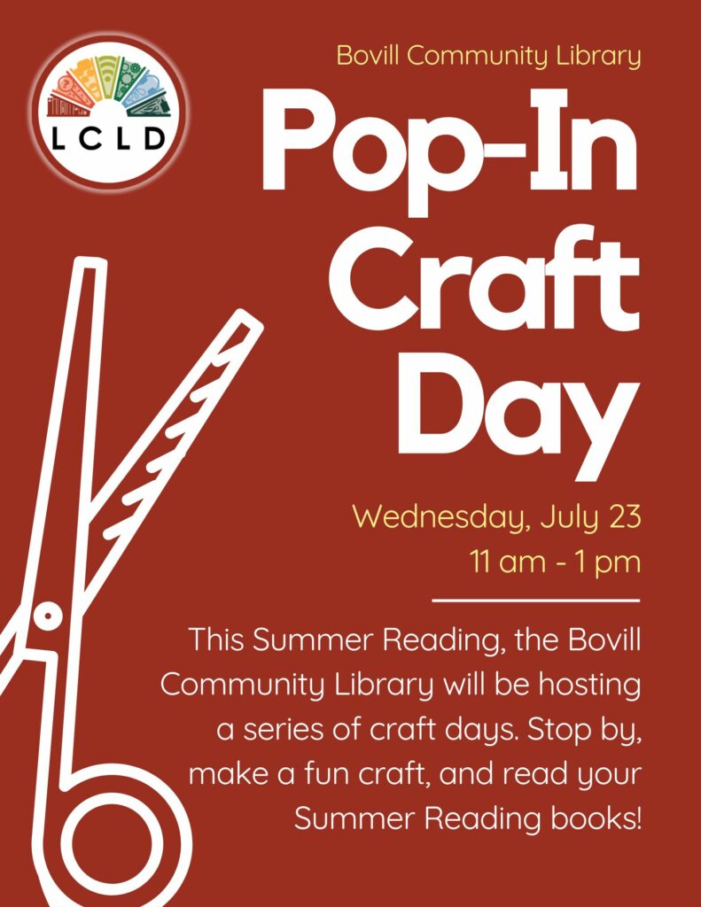 Bovill Pop In Craft Day Flyer