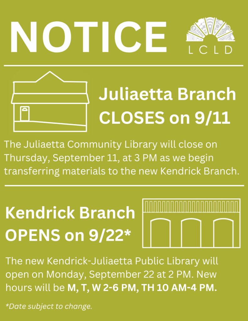 Kendrick Juliaetta Notice Flyer