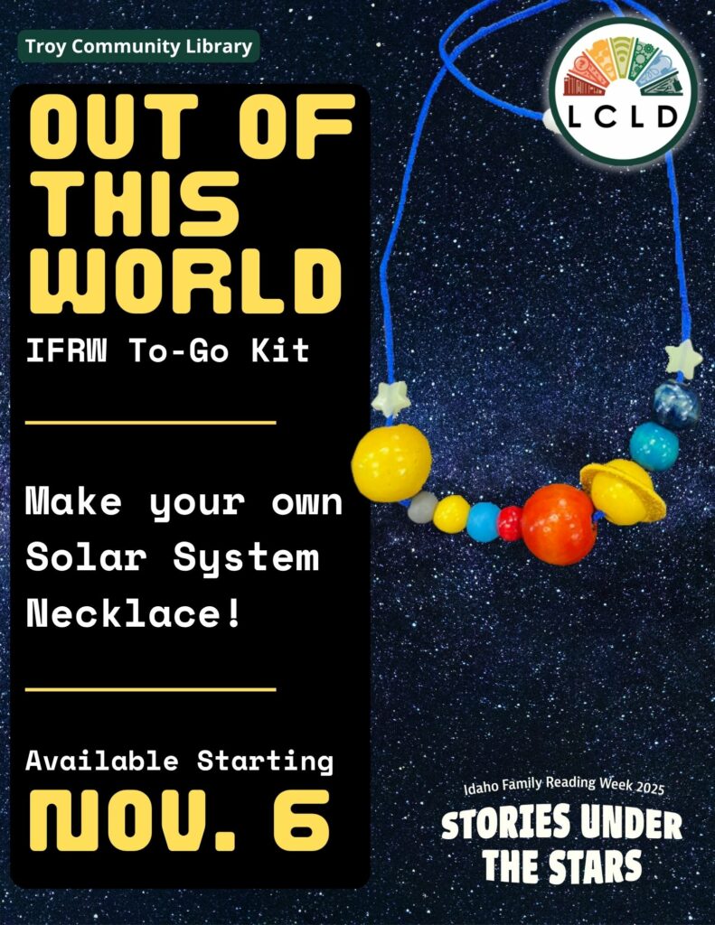 Troy Idaho Family reading Week to go kit flyer