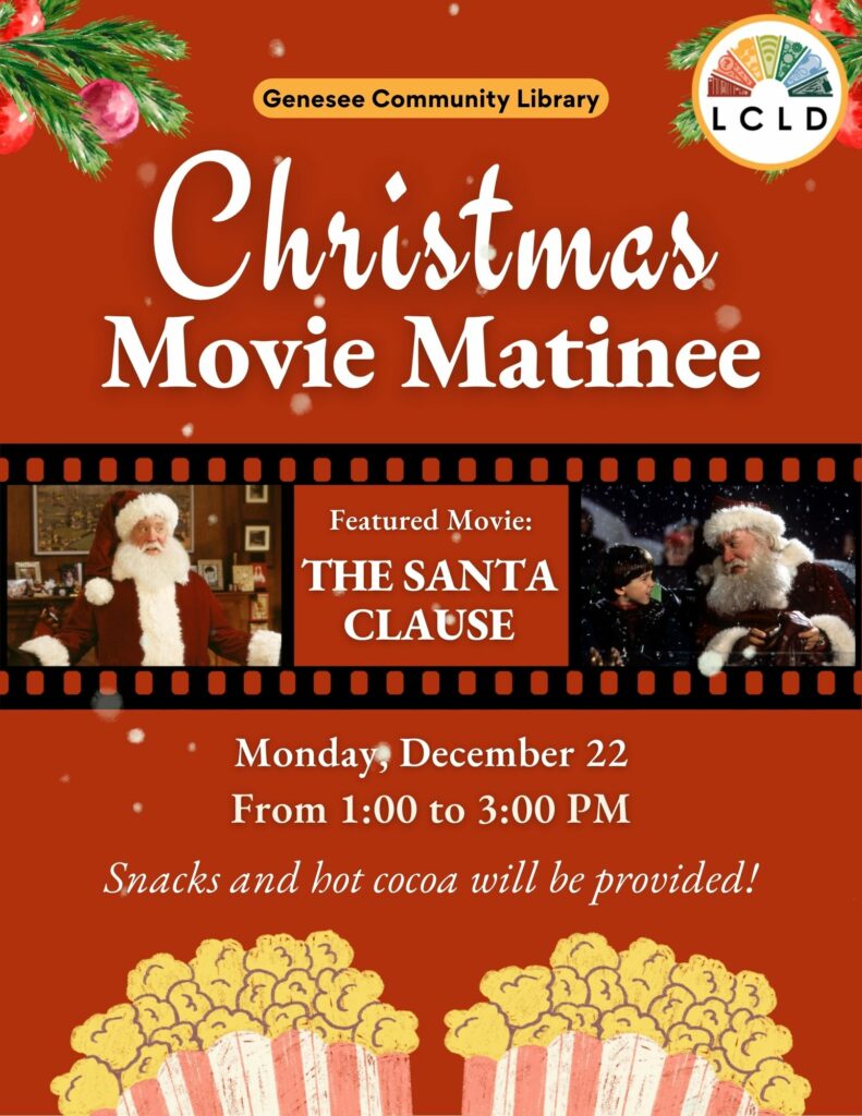 Genesee Christmas Movie Matinee Flyer