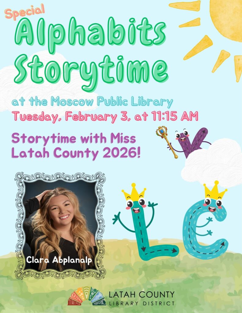 Alphabits Storytime with Miss Latah County Flyer