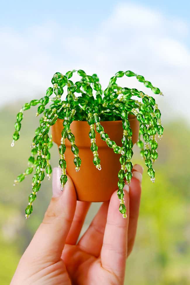 Mini Beaded Houseplant Craft Example