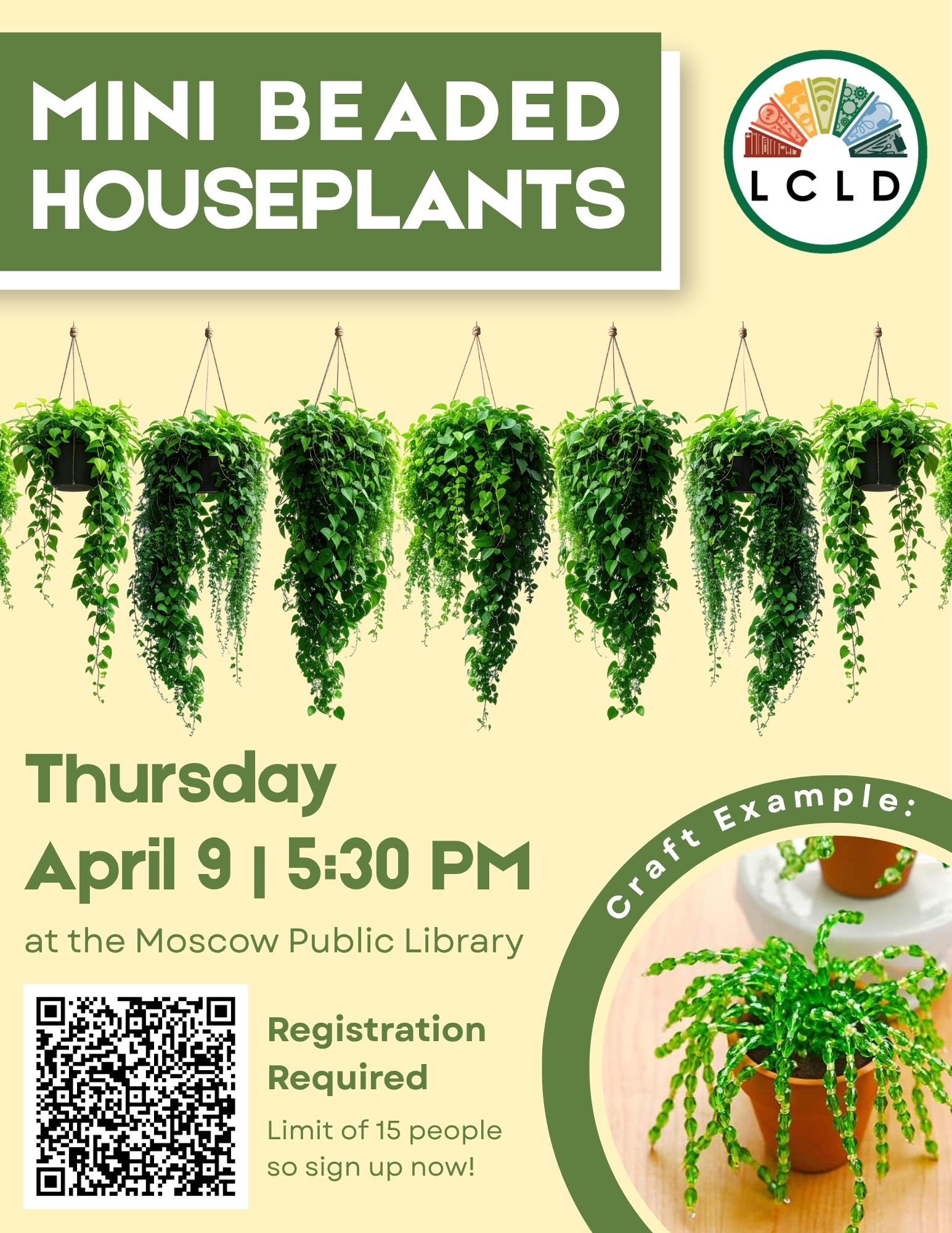 Mini beaded houseplants flyer