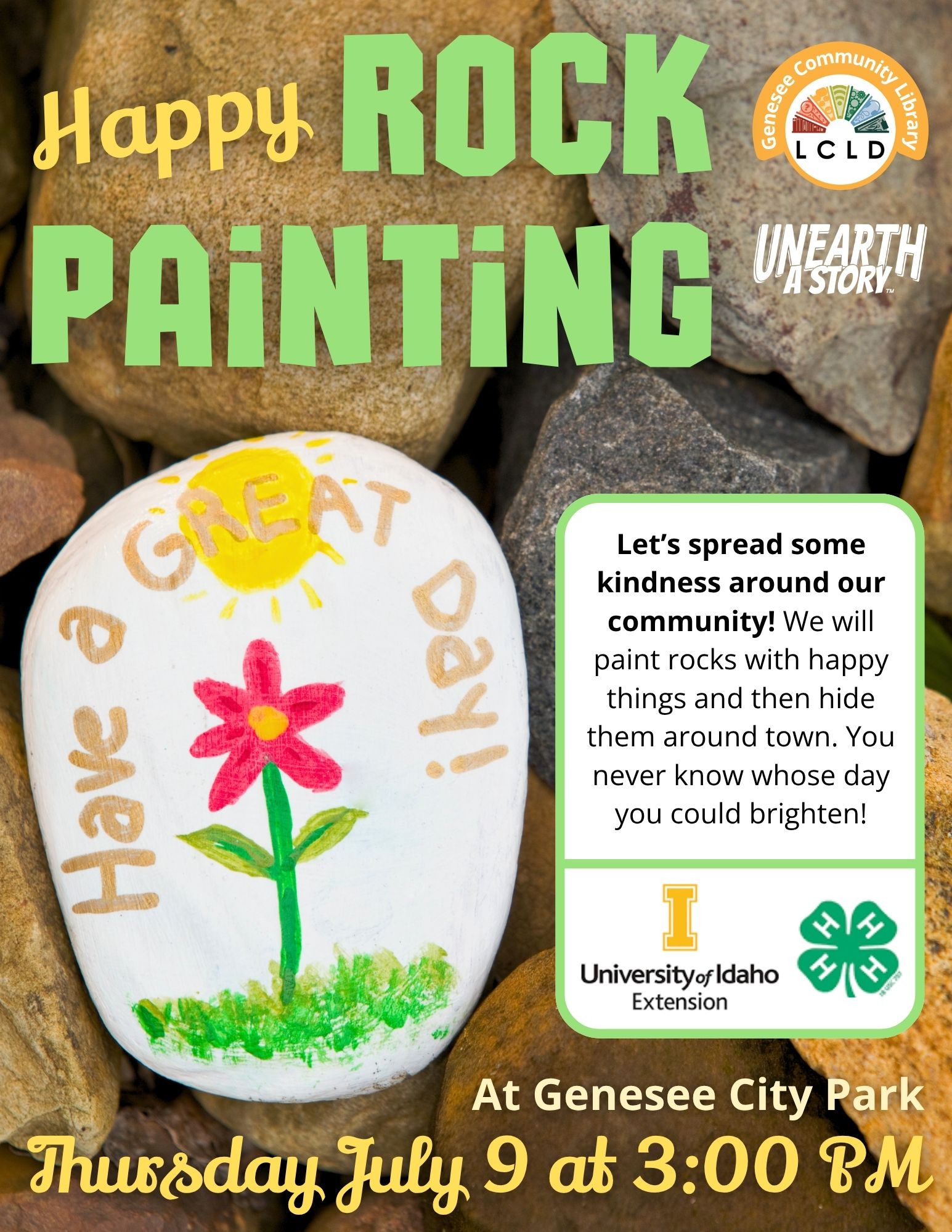 Happy Rock Painting Flyer
