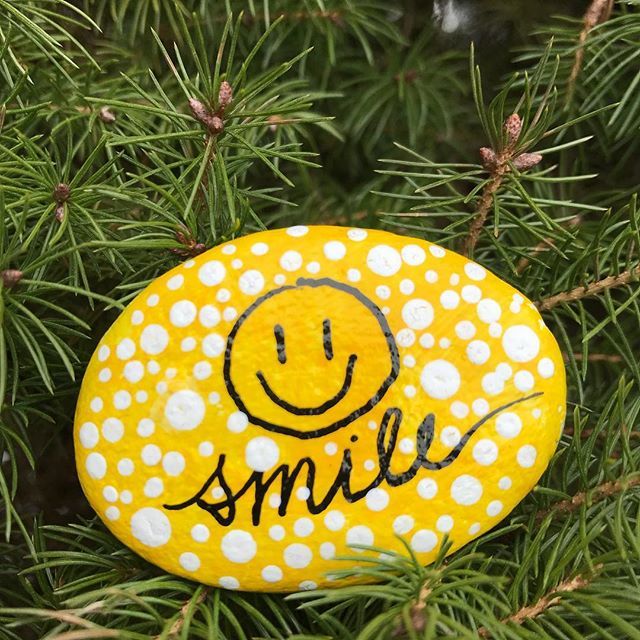 Painted smiling rock