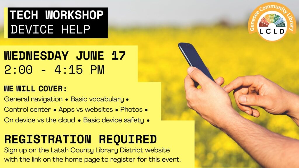 Genesee Device Help Tech Workshop Flyer