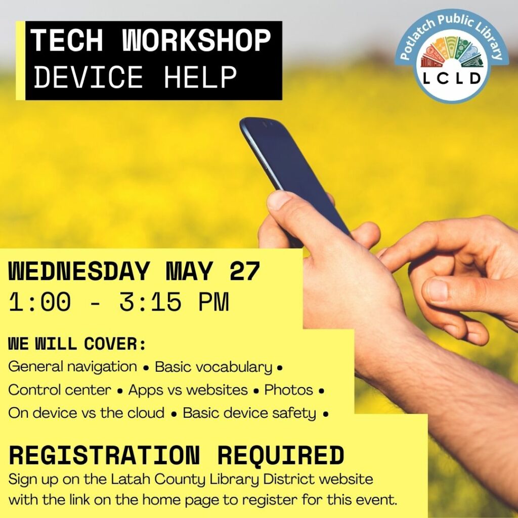 Potlatch Device Help Tech Workshop Flyer