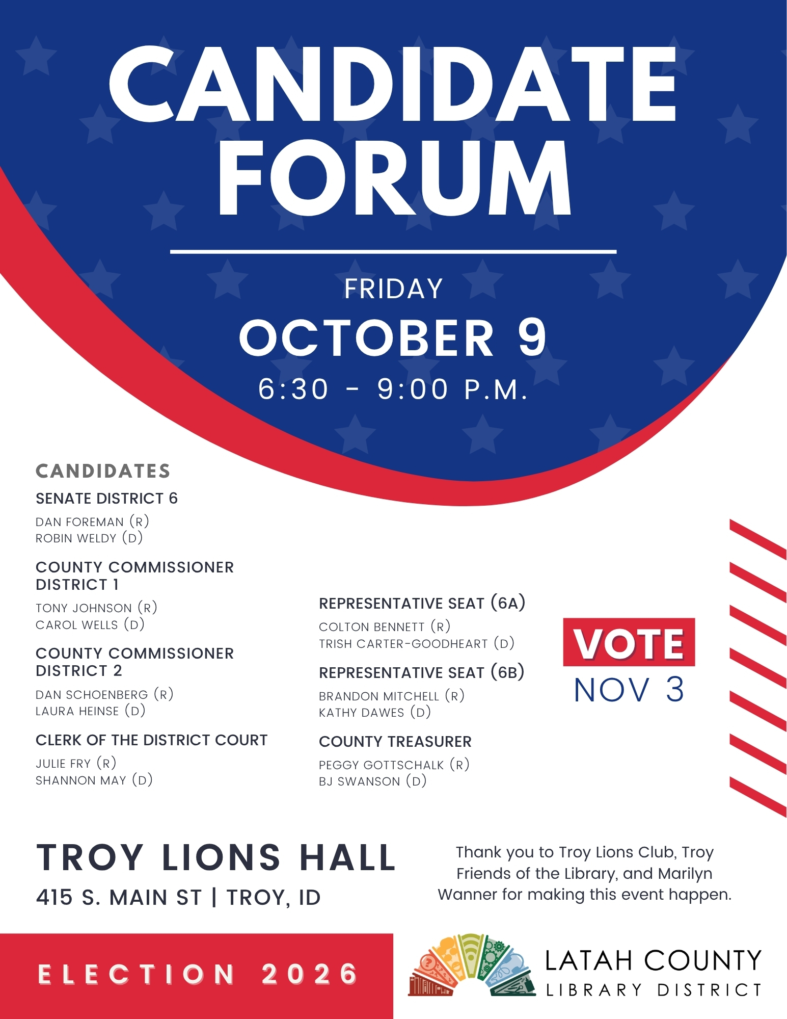 Troy Candidate Forum Flyer