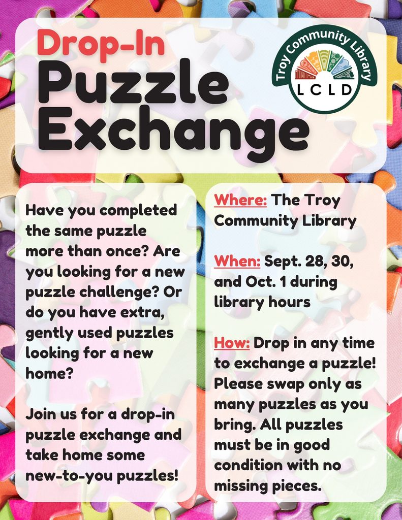Troy Drop In Puzzle Exchange Flyer