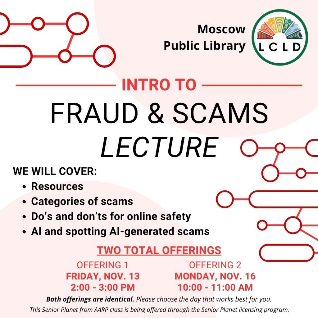 Fraud and scams lecture flyer